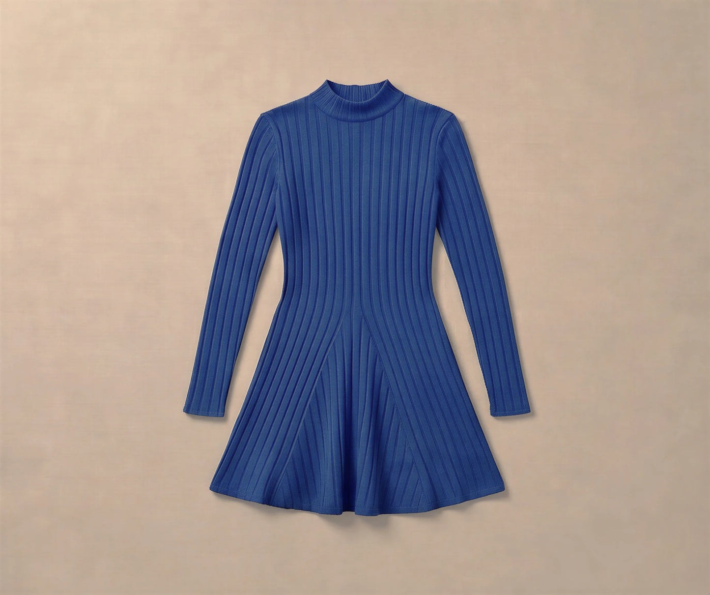 Robe Trapèze à Col Montant en Maille Fine Beatrice