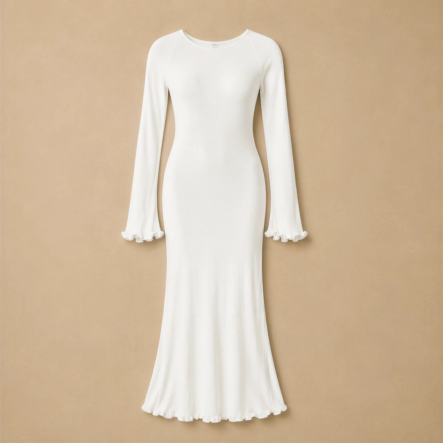 Robe Moulante Tricotée à Finitions Volantées Mula
