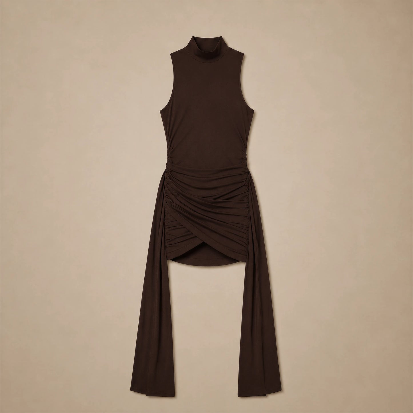 Robe Mini Froncée Sans Manches Ornella