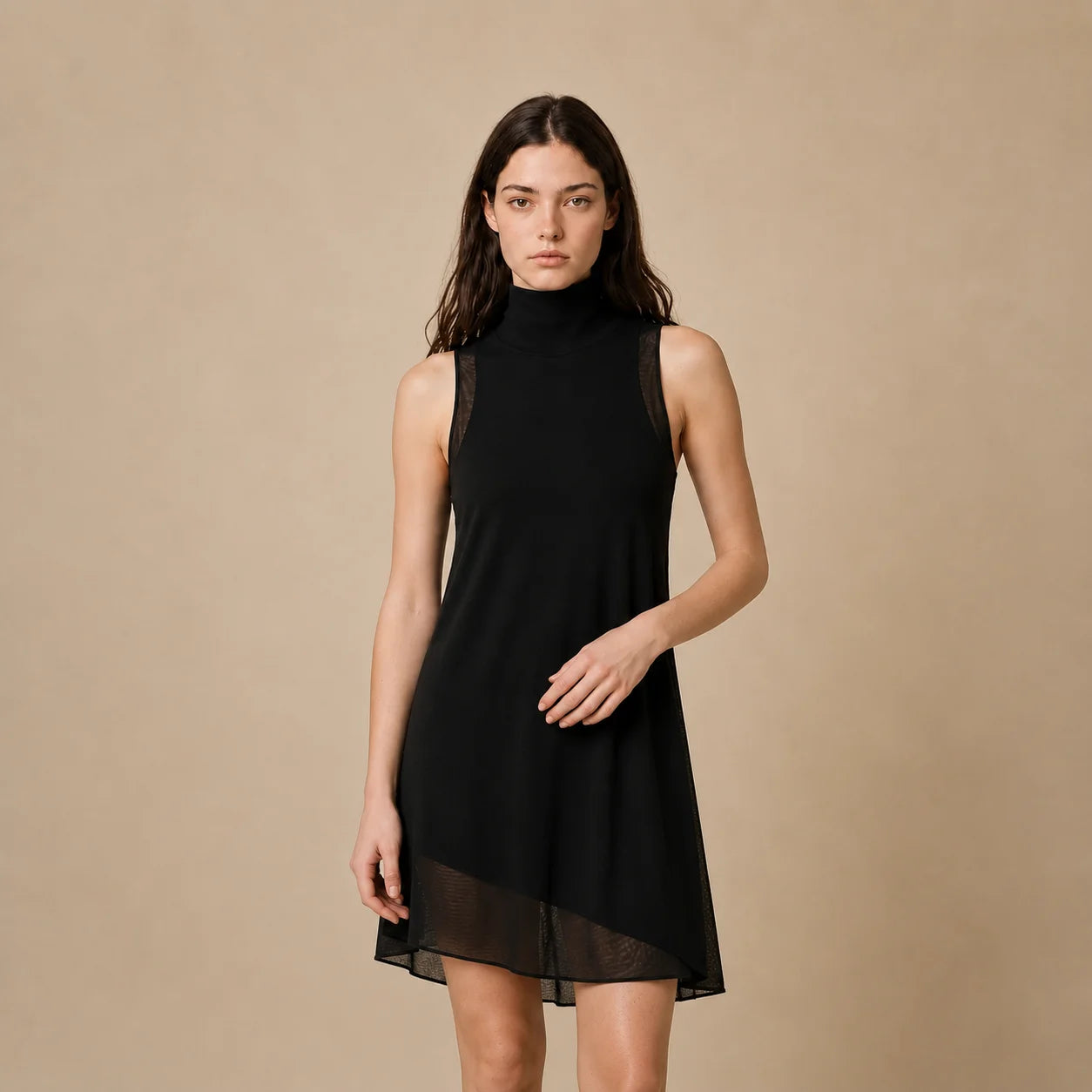 Robe Longue Noir Double Épaisseur Aveni