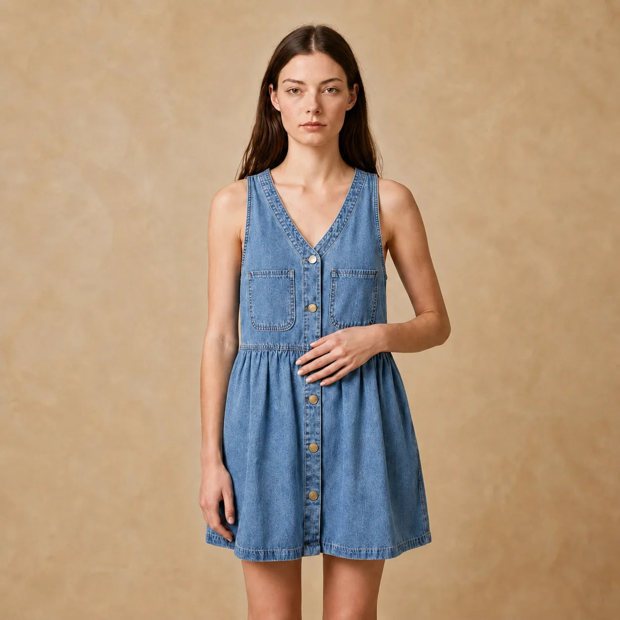 Robe Trapèze en Denim Boutonné Matilde