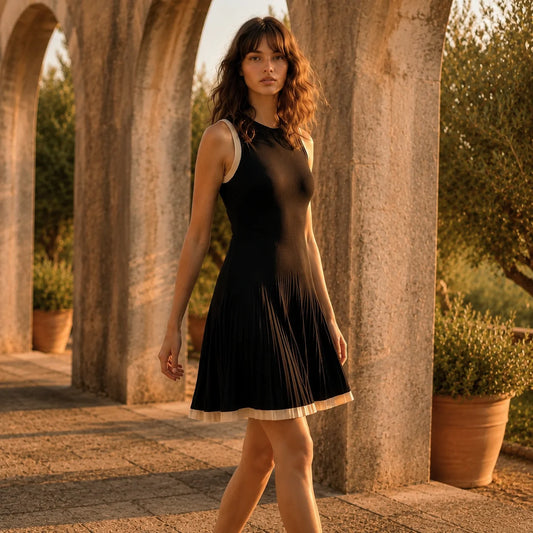 Robe en Maille Plissée Costanza