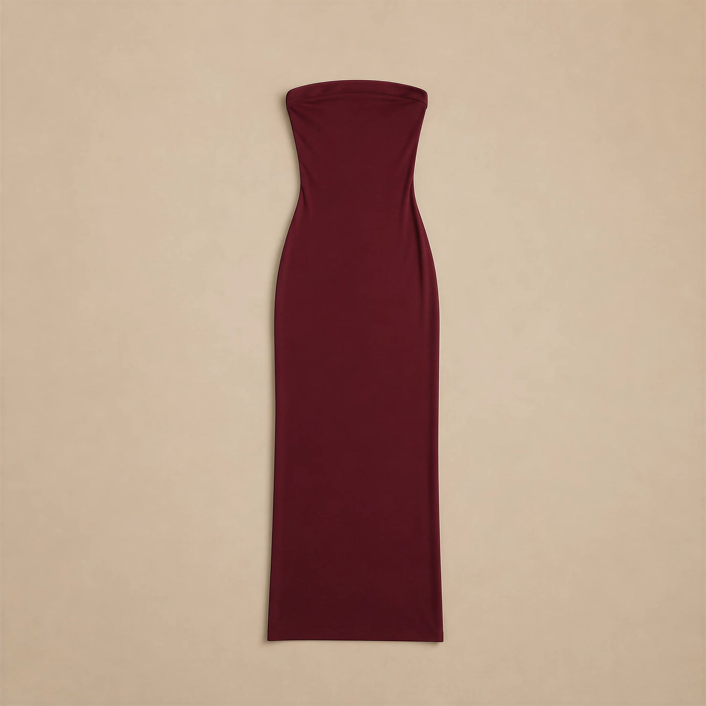 Robe Longue Fourreau Sans Bretelles à Fente Valentina