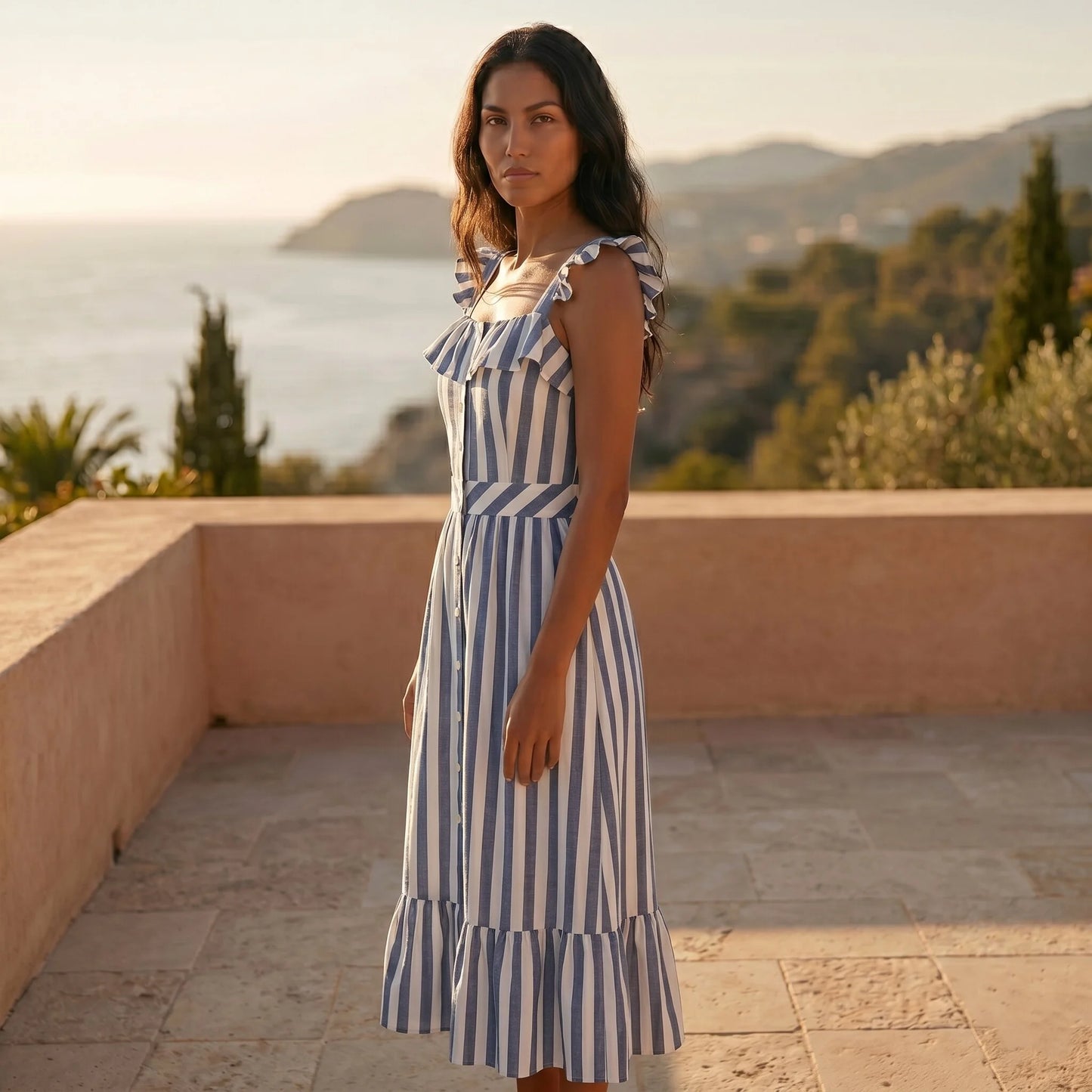 Robe Longue à Rayures Bianca