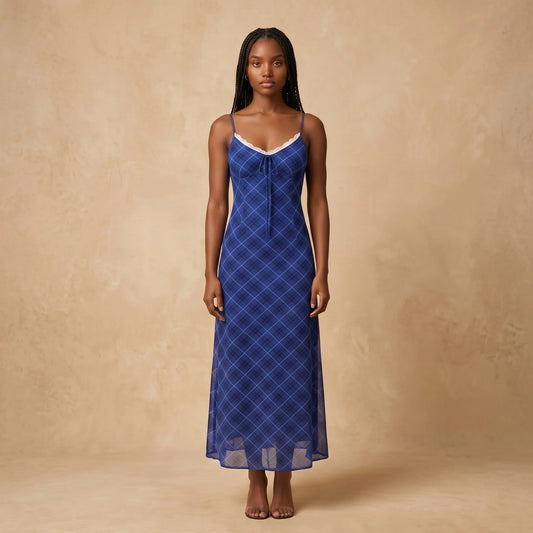 Robe Midi Imprimé Tartan Mucci