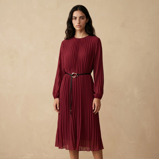 Robe Longue Plissée Aria
