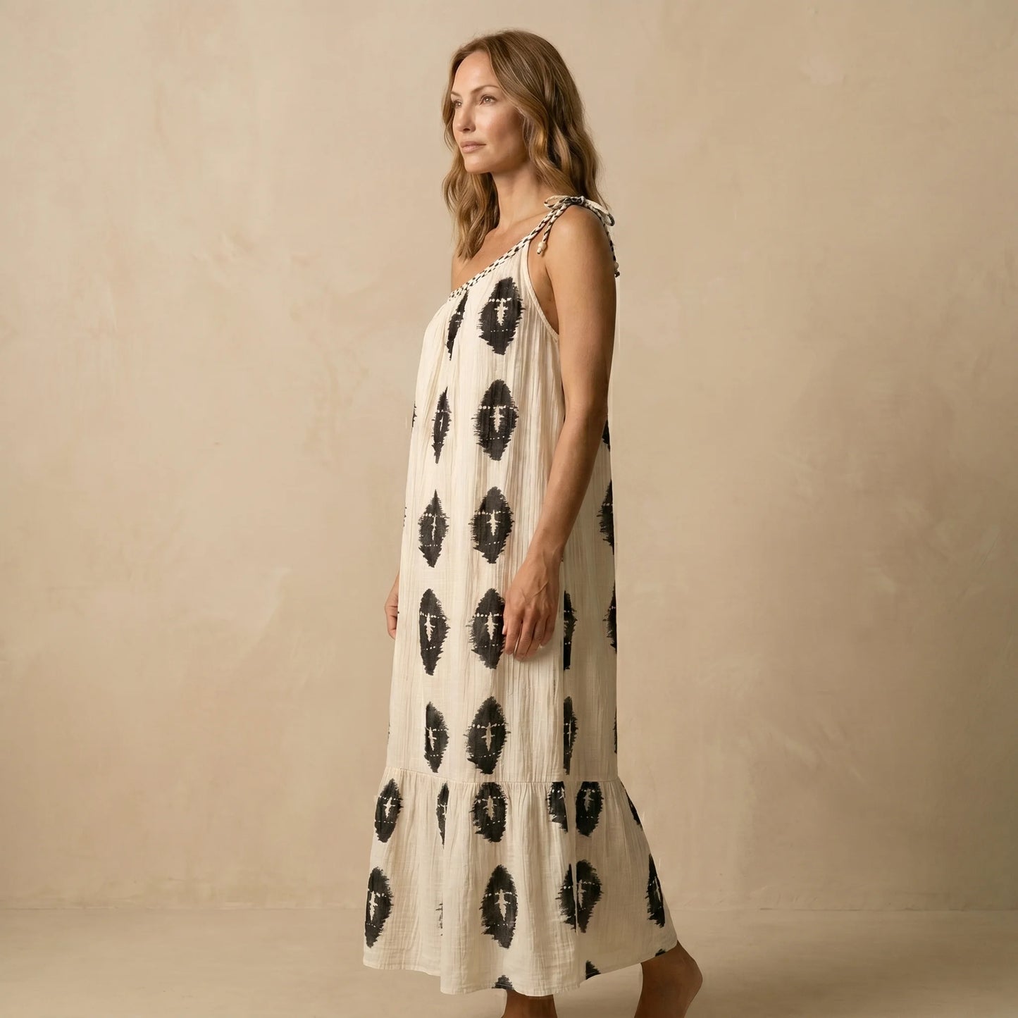 Robe Longue Fluide à Imprimé Uva