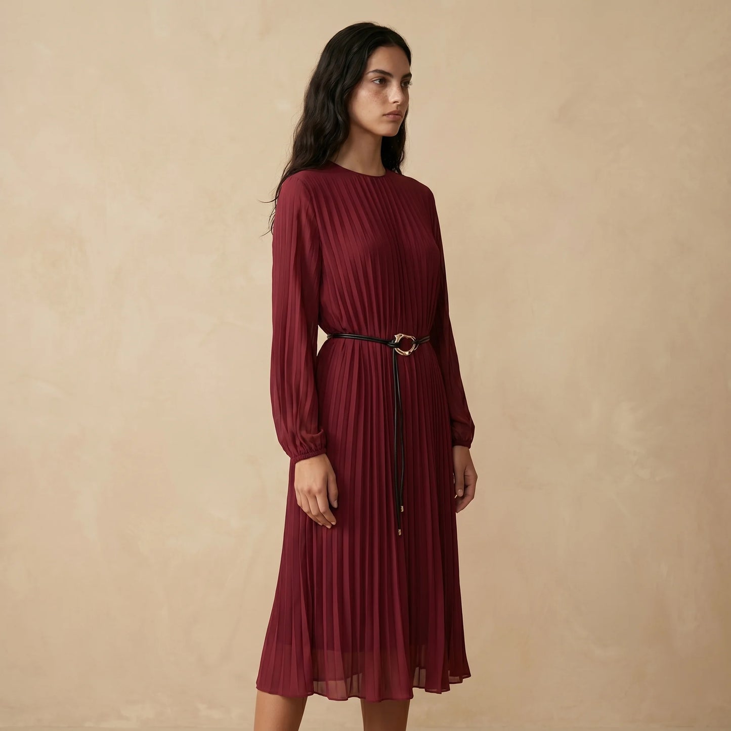 Robe Longue Plissée Aria