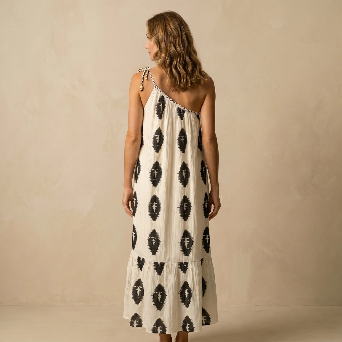 Robe Longue Fluide à Imprimé Uva