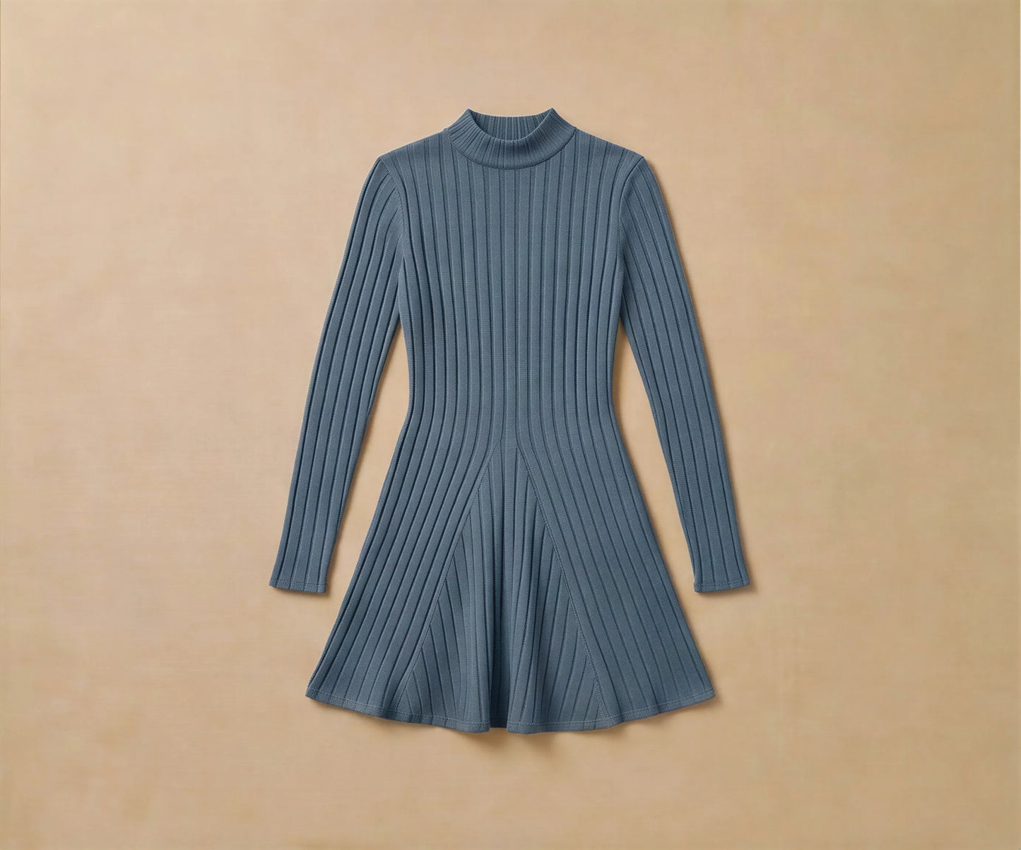 Robe Trapèze à Col Montant en Maille Fine Beatrice