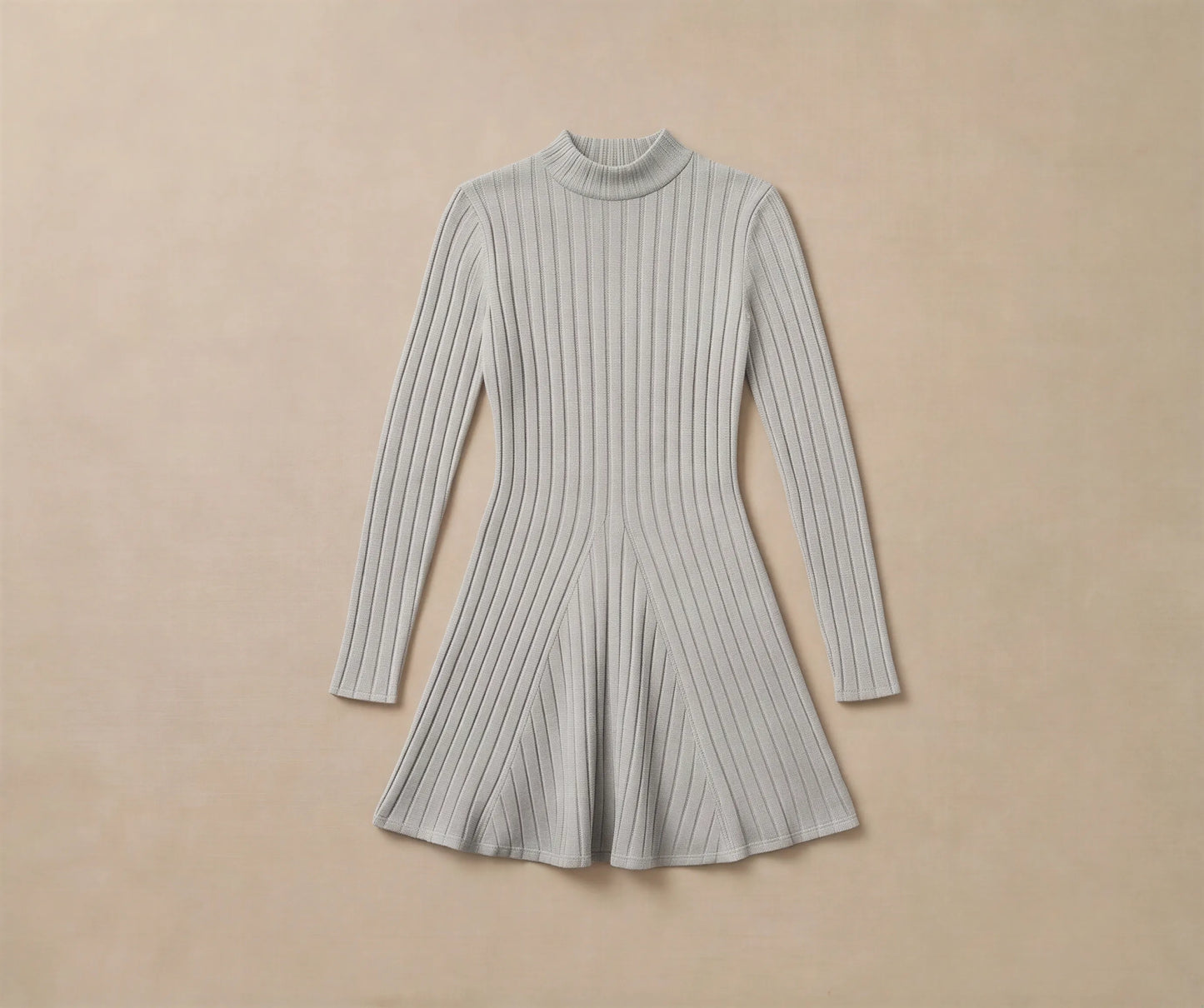 Robe Trapèze à Col Montant en Maille Fine Beatrice
