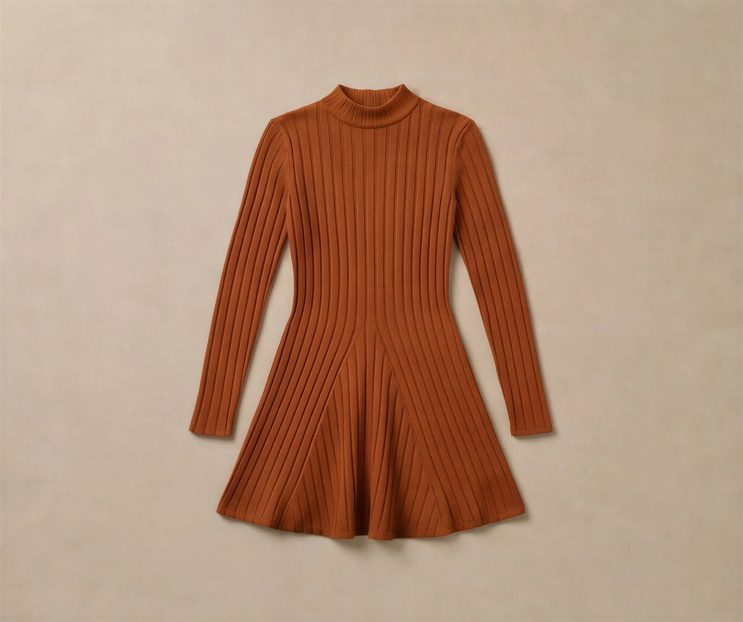 Robe Trapèze à Col Montant en Maille Fine Beatrice