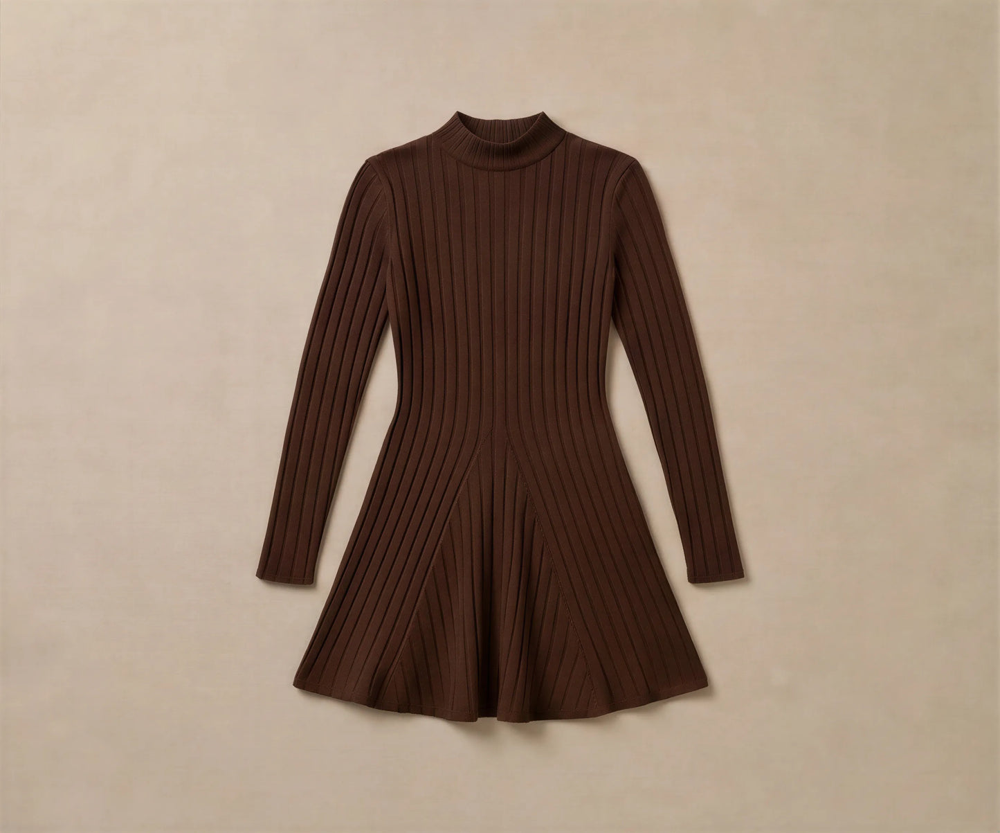 Robe Trapèze à Col Montant en Maille Fine Beatrice
