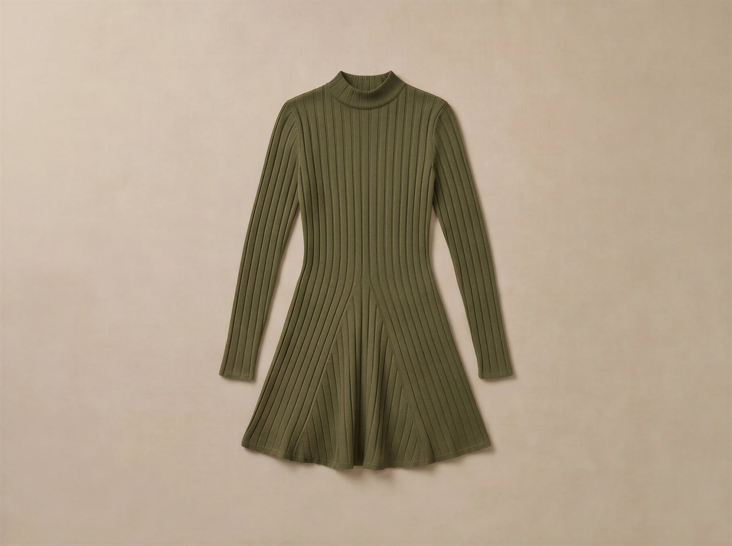 Robe Trapèze à Col Montant en Maille Fine Beatrice