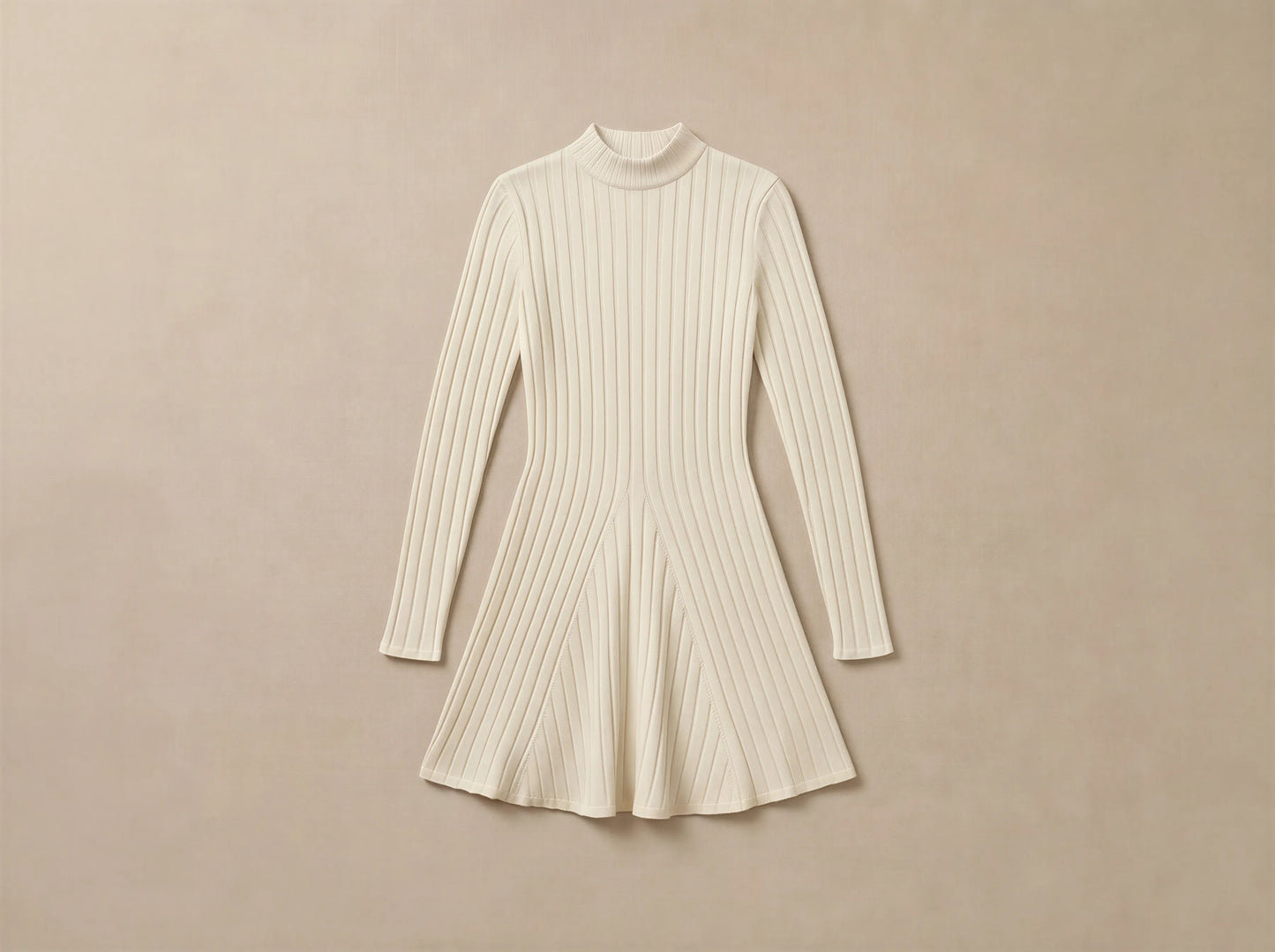 Robe Trapèze à Col Montant en Maille Fine Beatrice