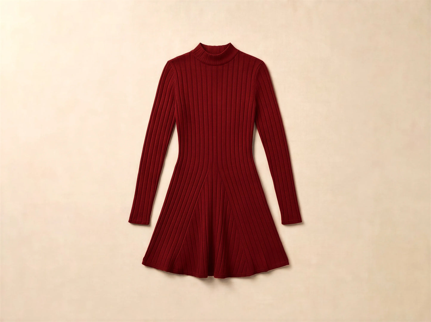 Robe Trapèze à Col Montant en Maille Fine Beatrice