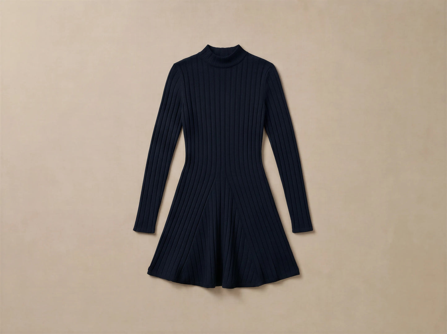Robe Trapèze à Col Montant en Maille Fine Beatrice