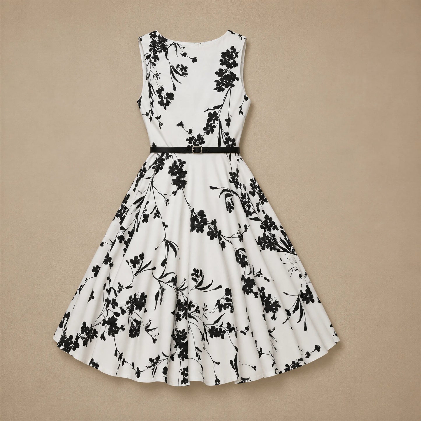 Robe Évasée Florale au Charme Rétro Carina