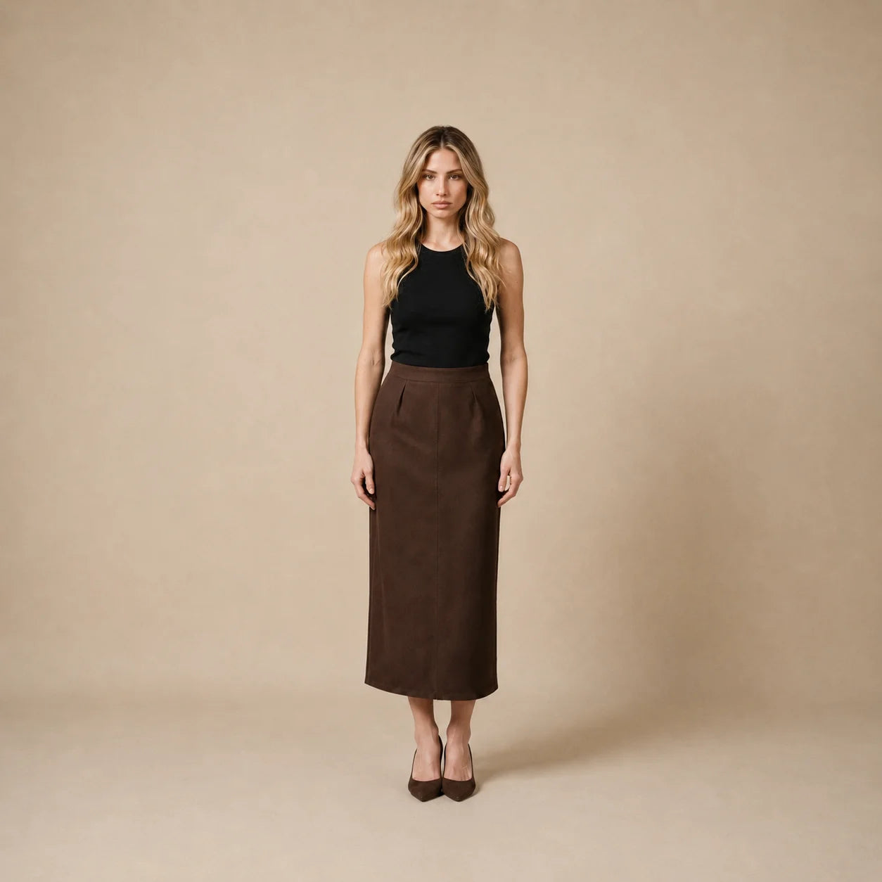 Jupe Crayon Longue Minimaliste Valeriana