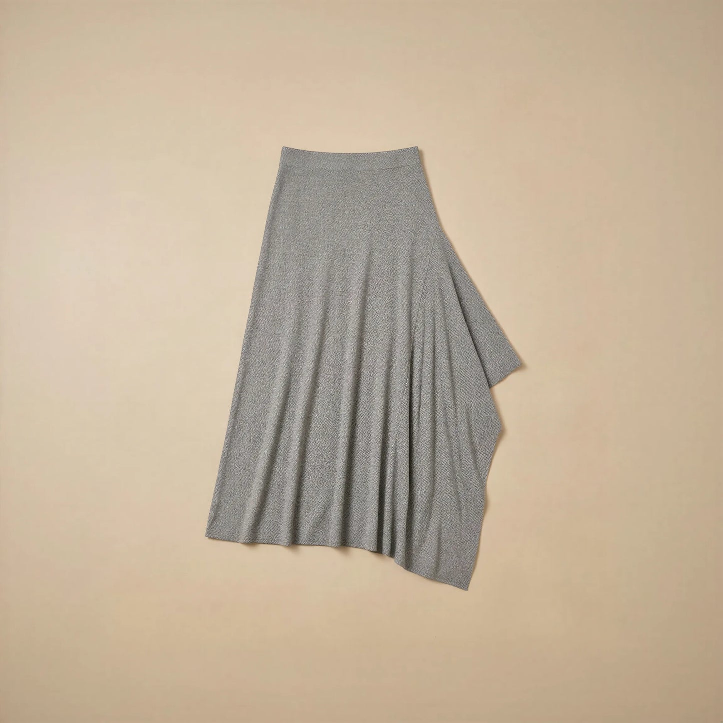 Jupe Midi Plissée Asymétrique Grise Delizia