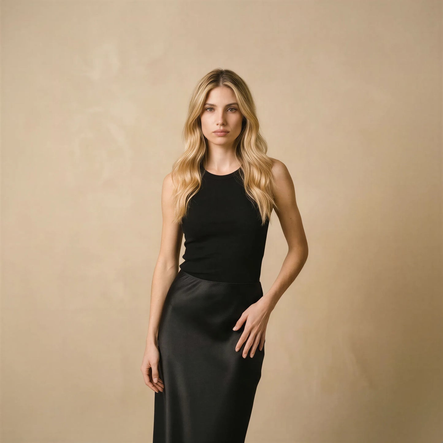 Jupe Midi en Satin Fluide Elettra