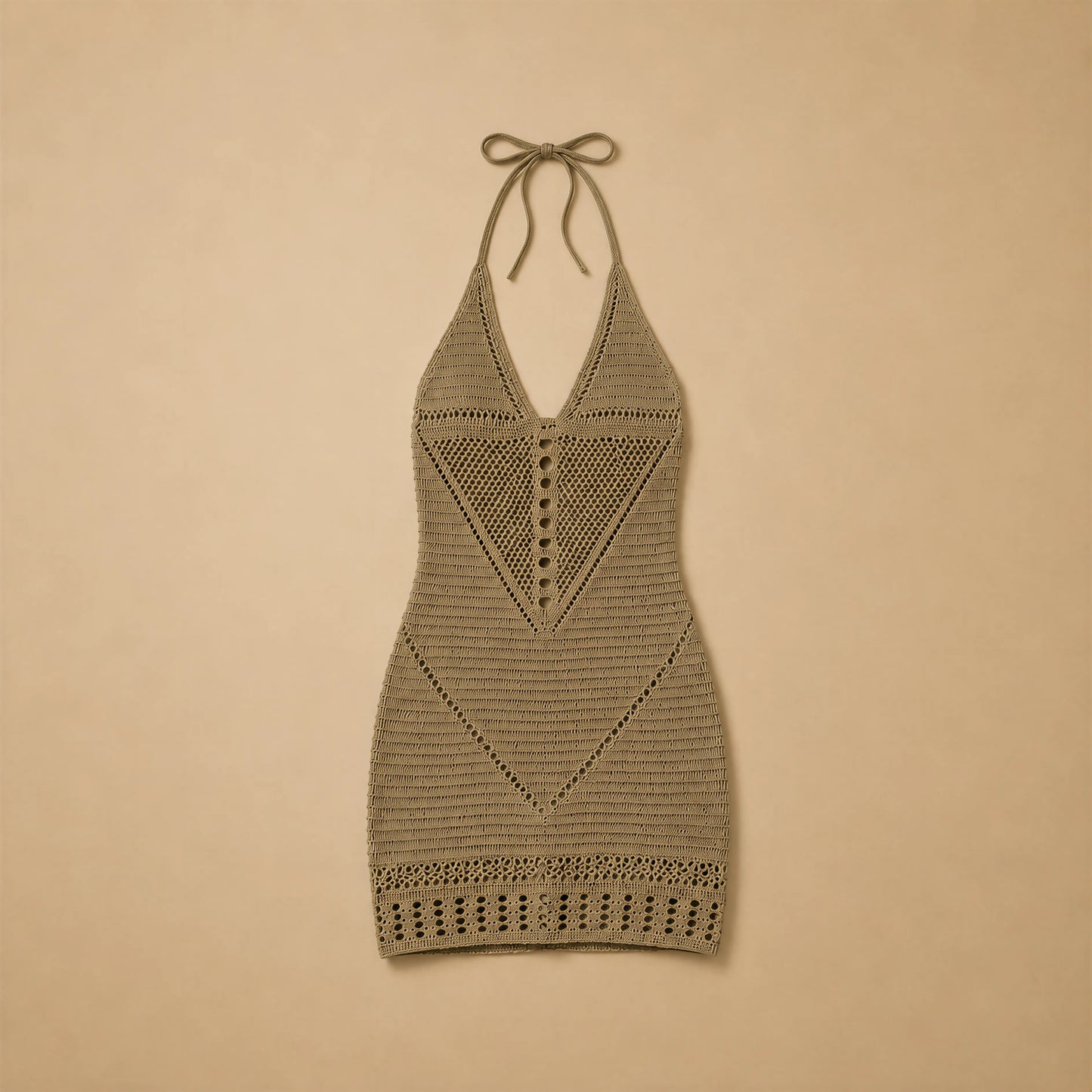 Robe Courte en Maille Ajourée Luciana