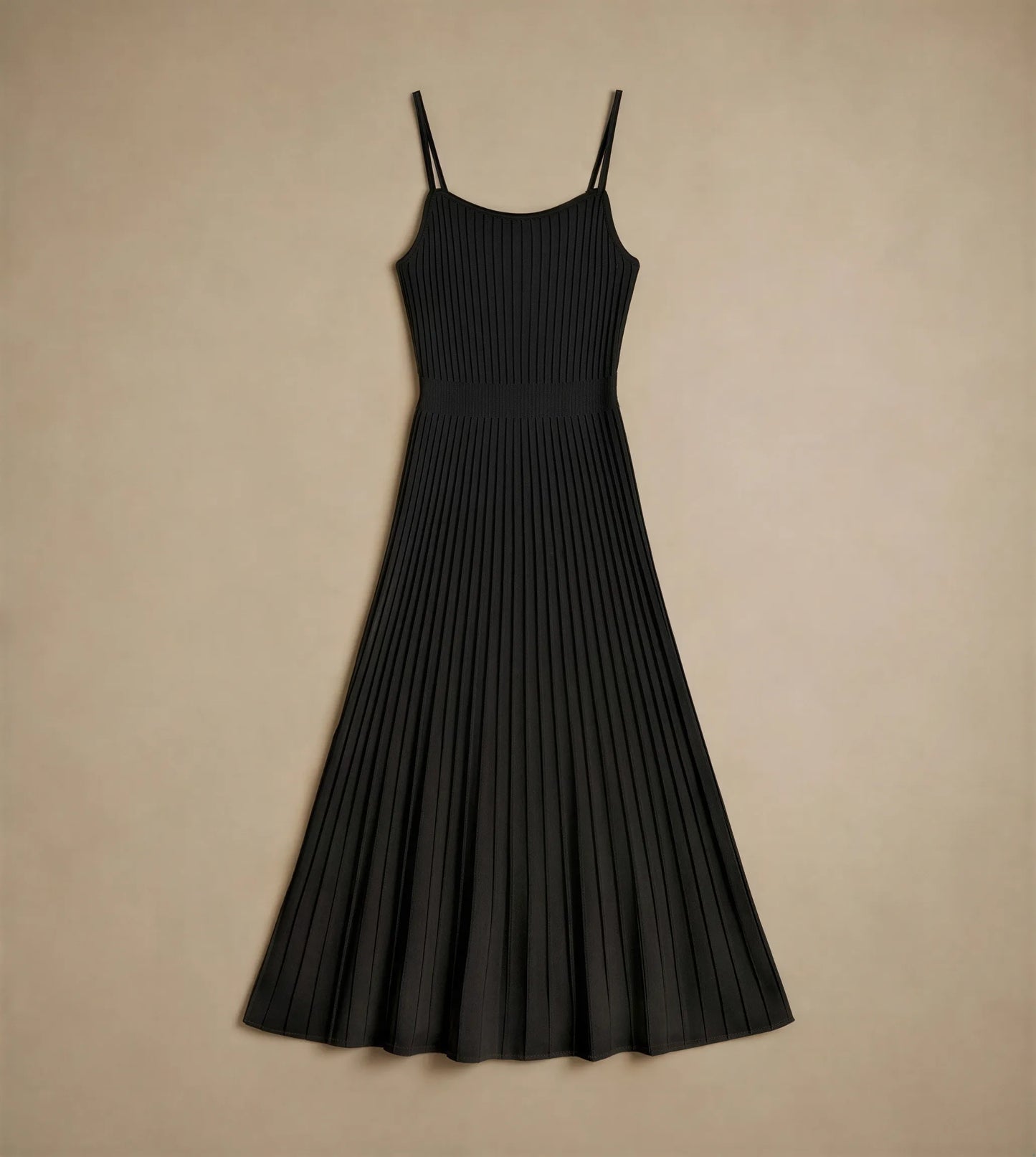 Robe Midi en Maille Plissée Ludovica