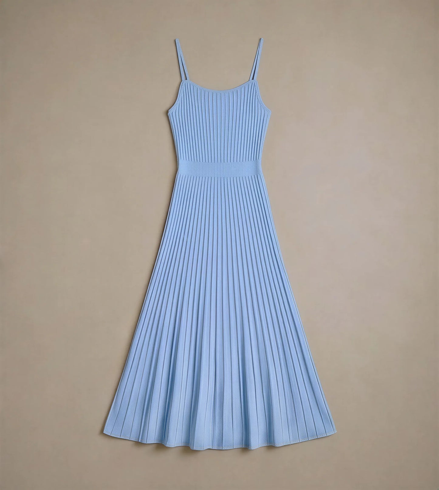 Robe Midi en Maille Plissée Ludovica