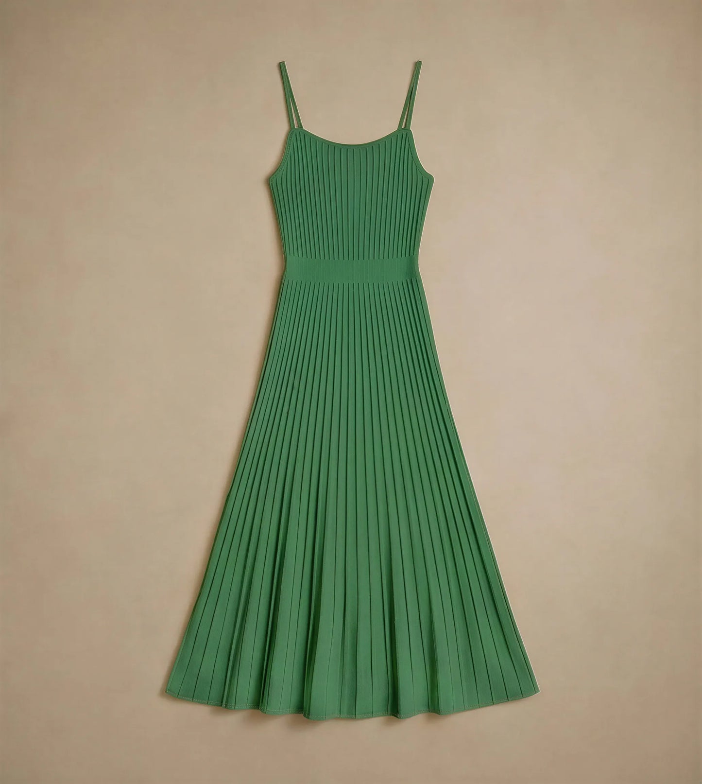 Robe Midi en Maille Plissée Ludovica