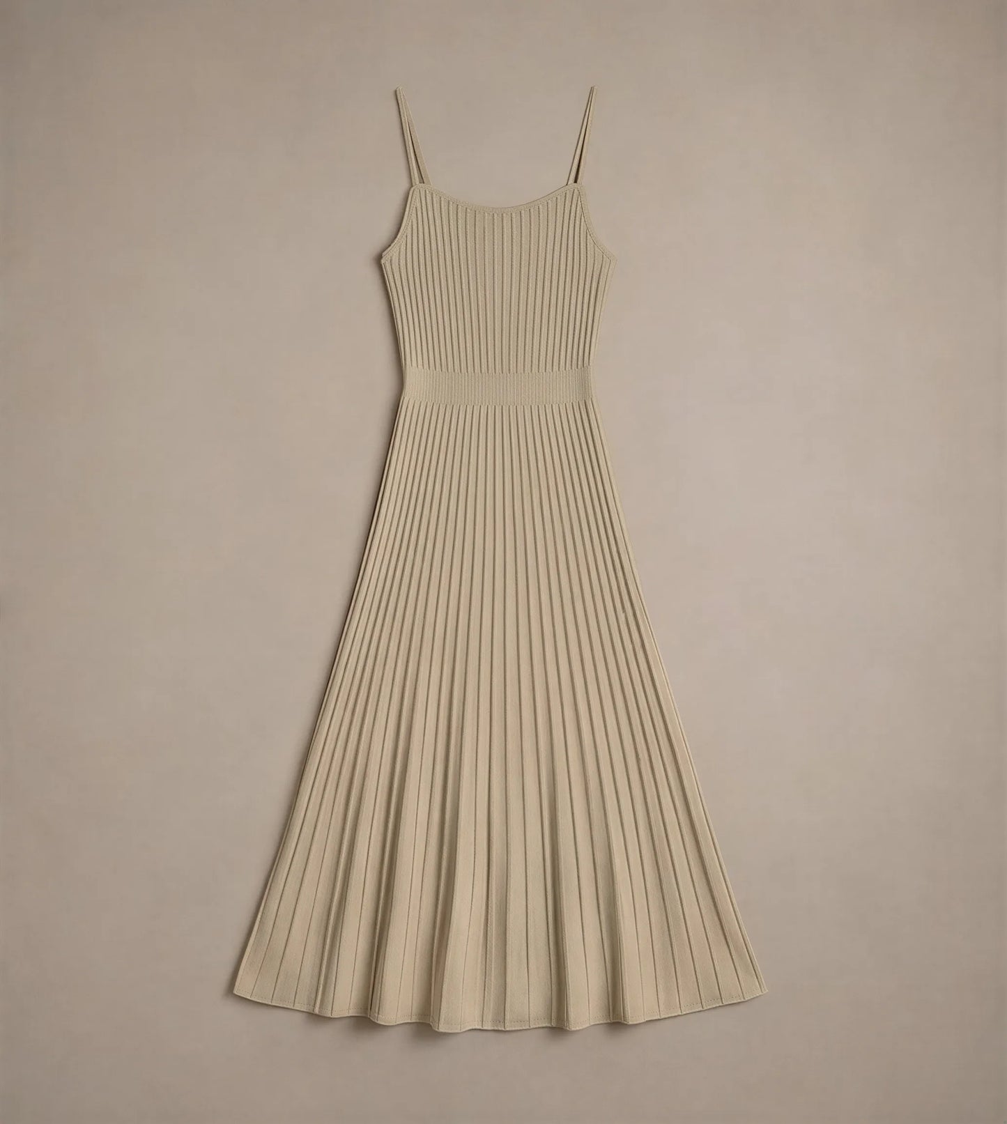 Robe Midi en Maille Plissée Ludovica