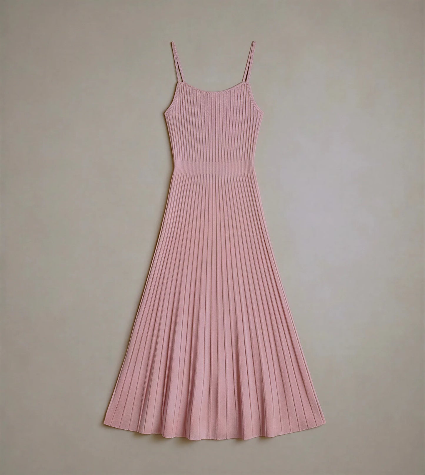 Robe Midi en Maille Plissée Ludovica
