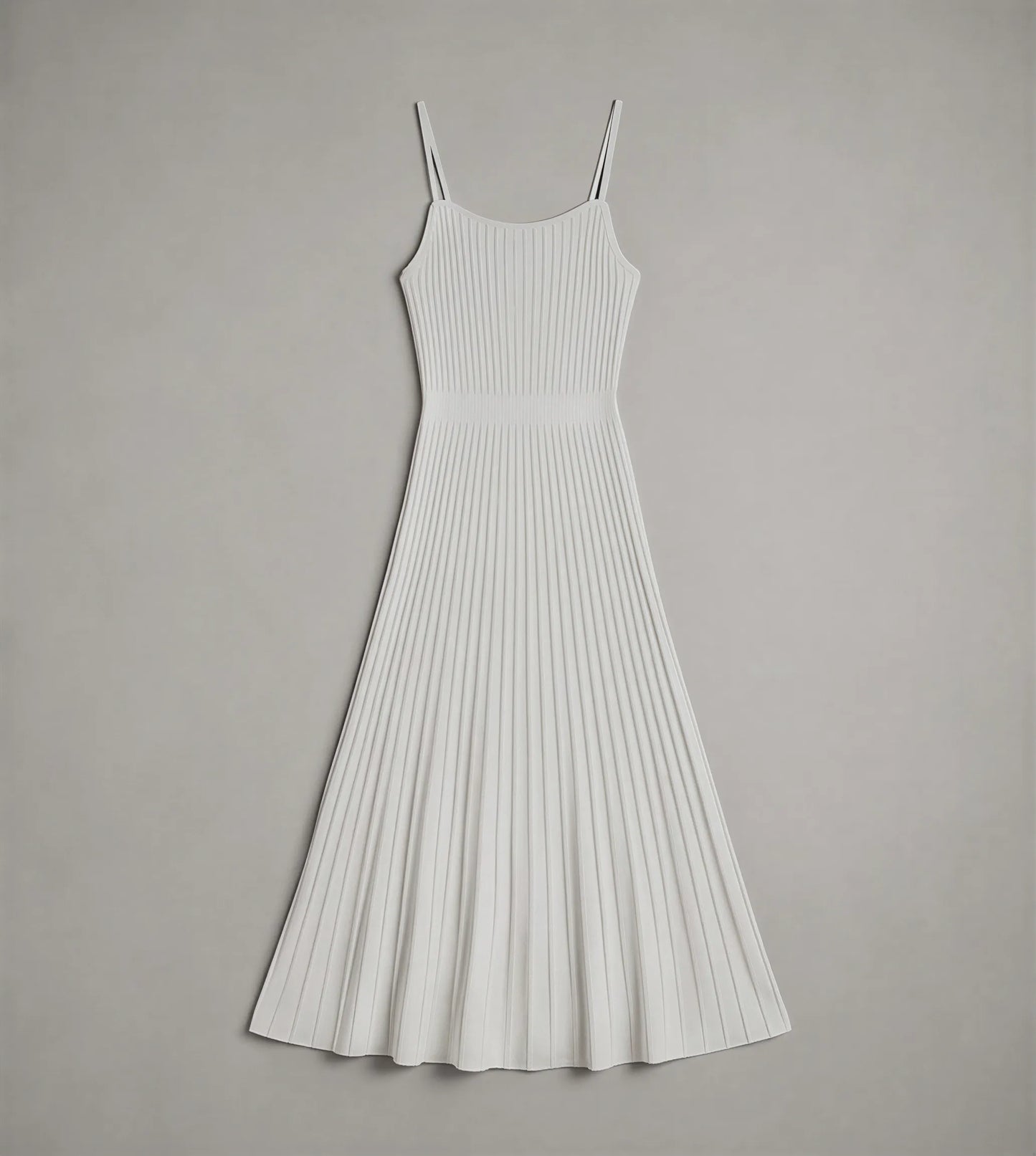 Robe Midi en Maille Plissée Ludovica