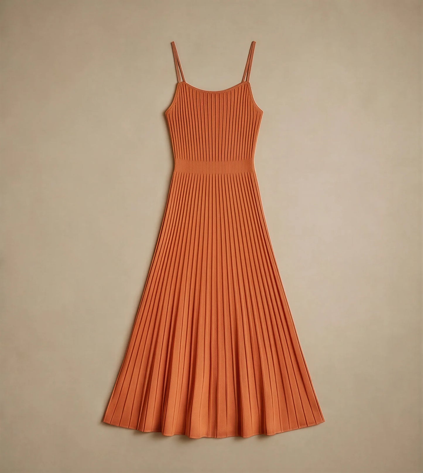 Robe Midi en Maille Plissée Ludovica