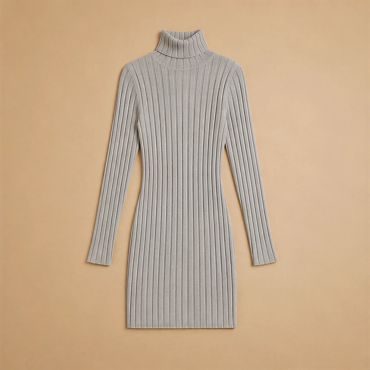 Robe Courte à Col Roulé en Maille Fine Martina
