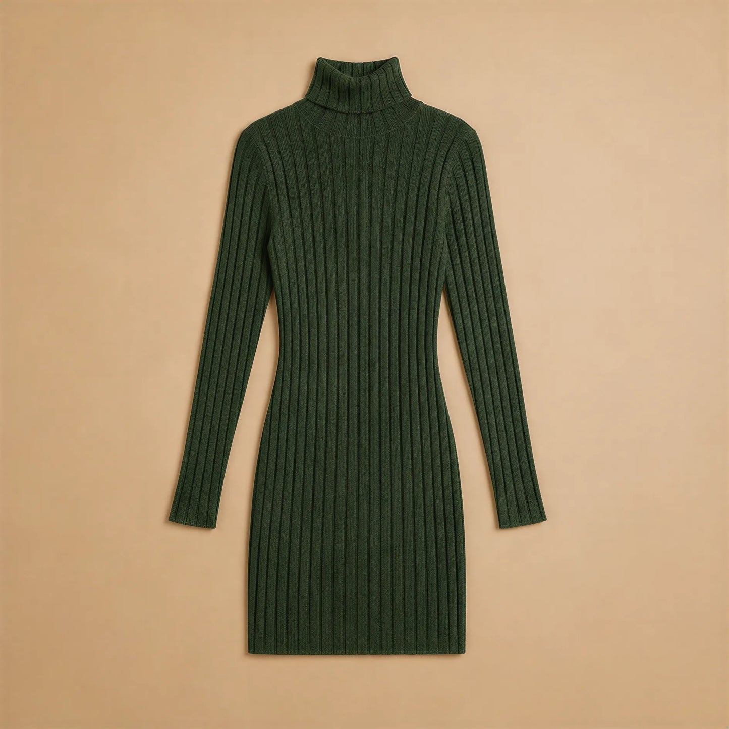 Robe Courte à Col Roulé en Maille Fine Martina
