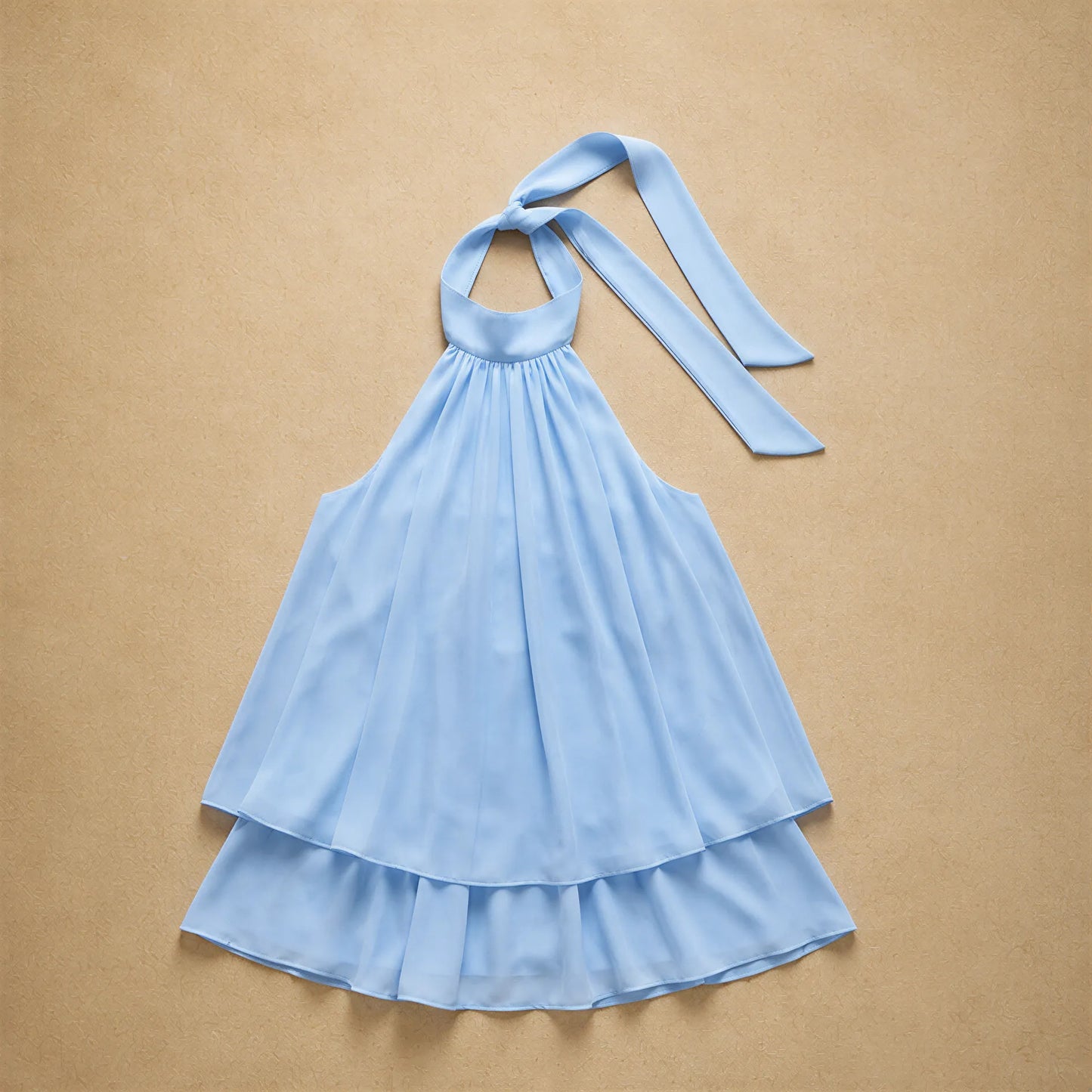 Robe Dos Nu à Col Licou et Voile Drapé Marzia