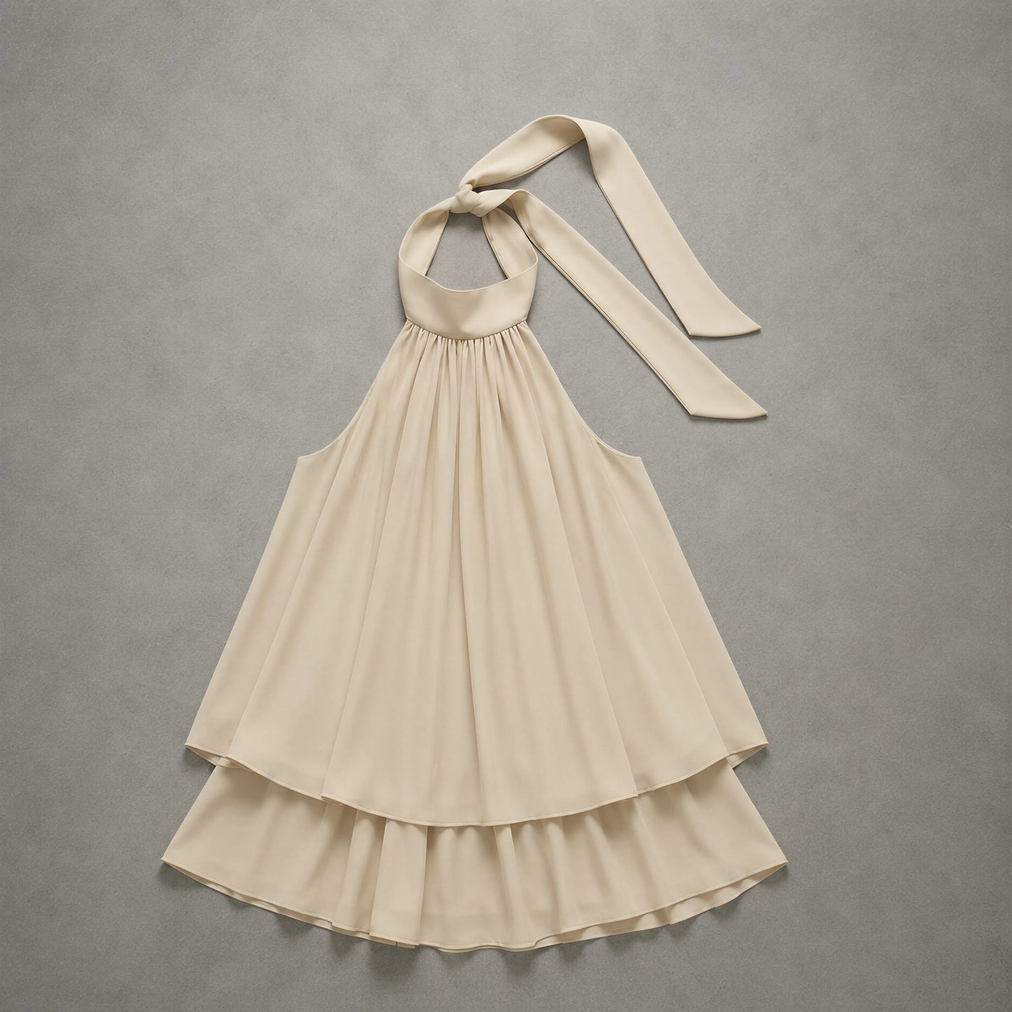 Robe Dos Nu à Col Licou et Voile Drapé Marzia
