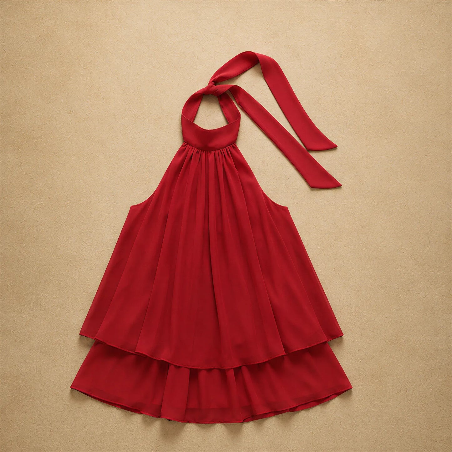 Robe Dos Nu à Col Licou et Voile Drapé Marzia