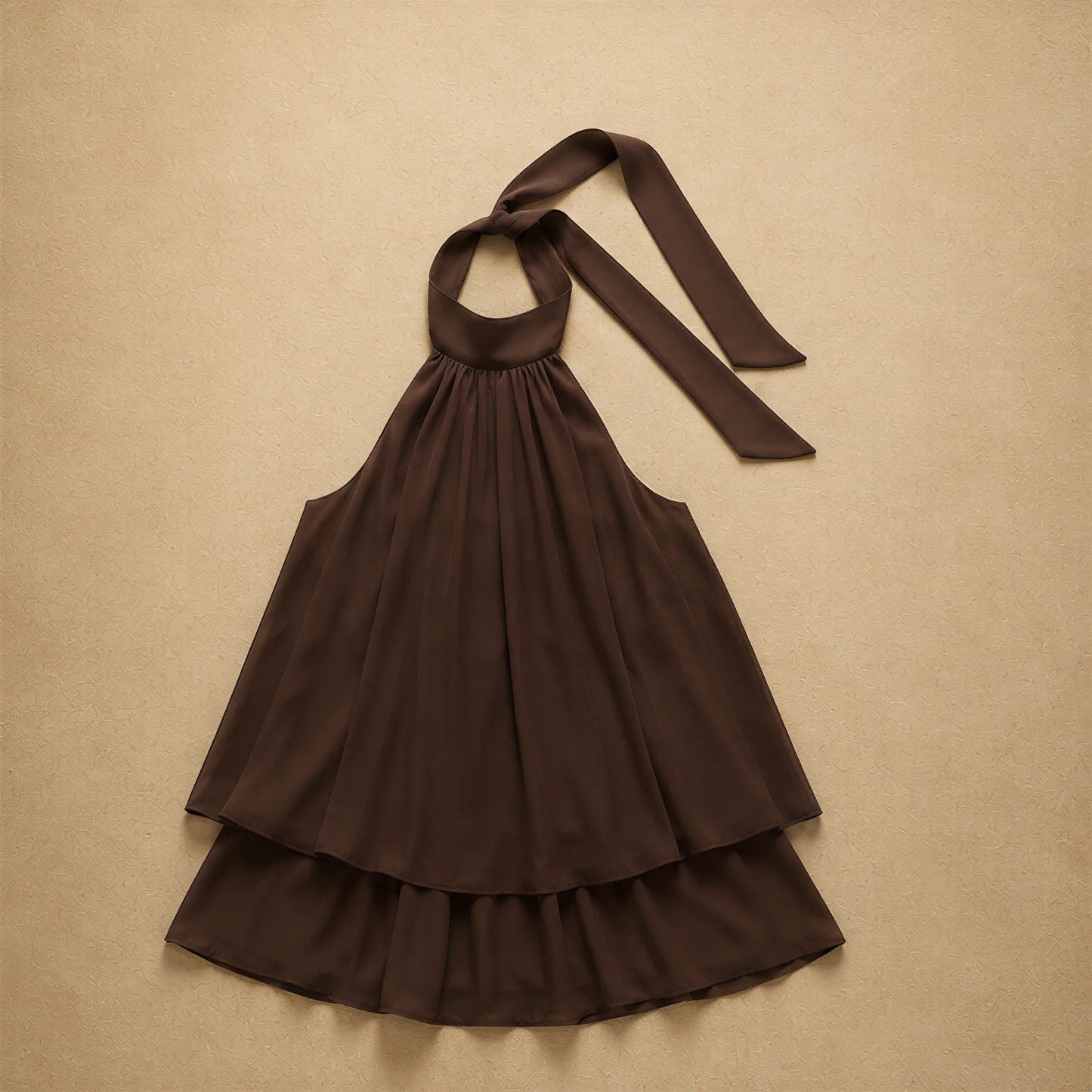Robe Dos Nu à Col Licou et Voile Drapé Marzia