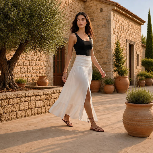 Robe-Jupe Blanche Ajustée Transformable Malnati