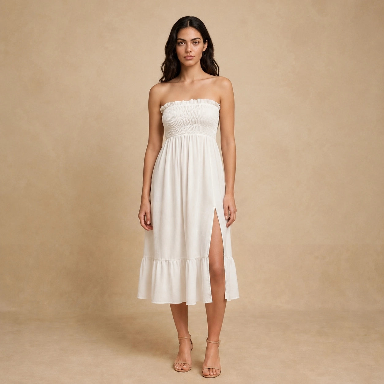 Robe-Jupe Blanche Ajustée Transformable Malnati