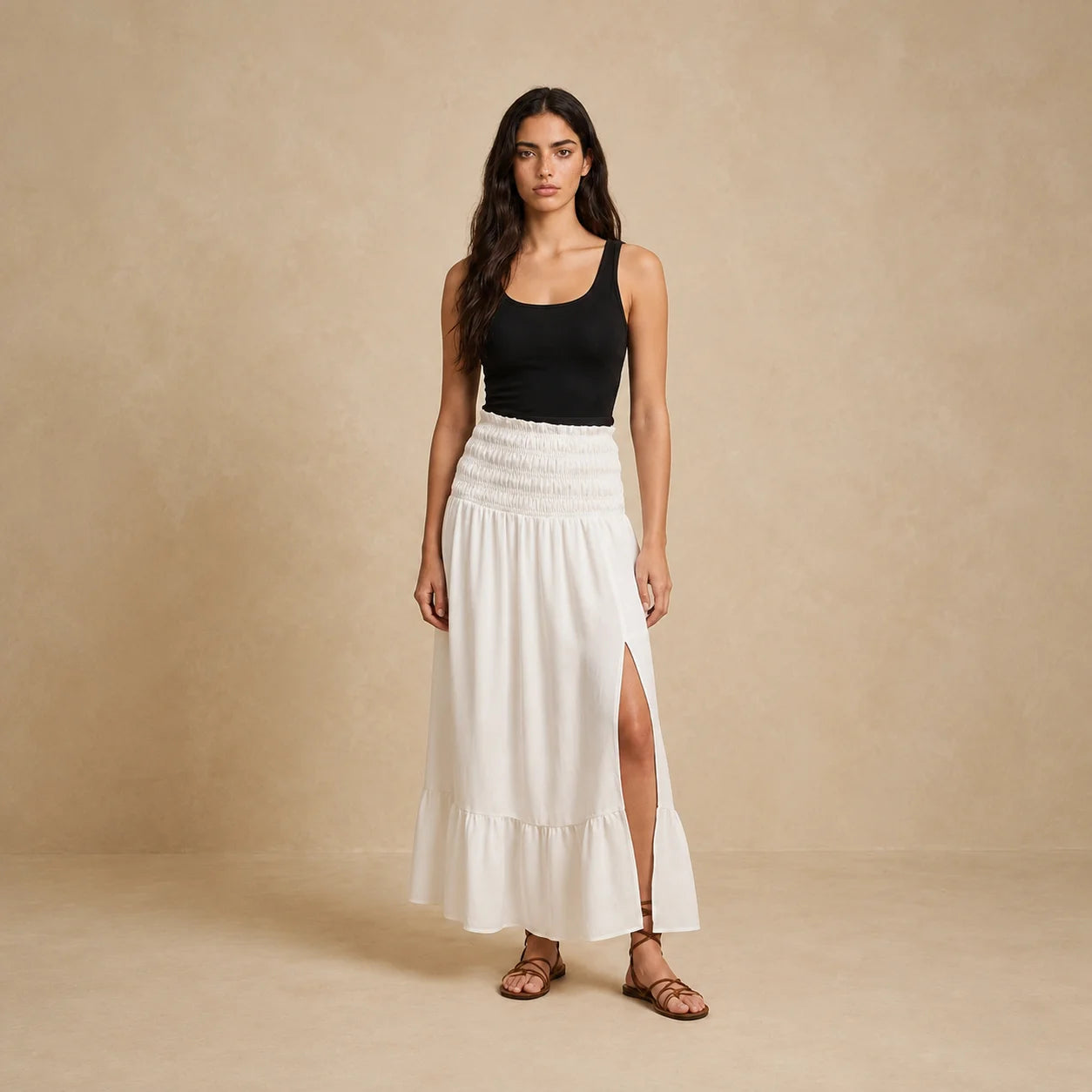 Robe-Jupe Blanche Ajustée Transformable Malnati