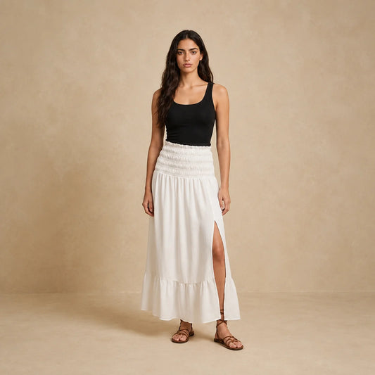 Robe-Jupe Blanche Ajustée Transformable Malnati