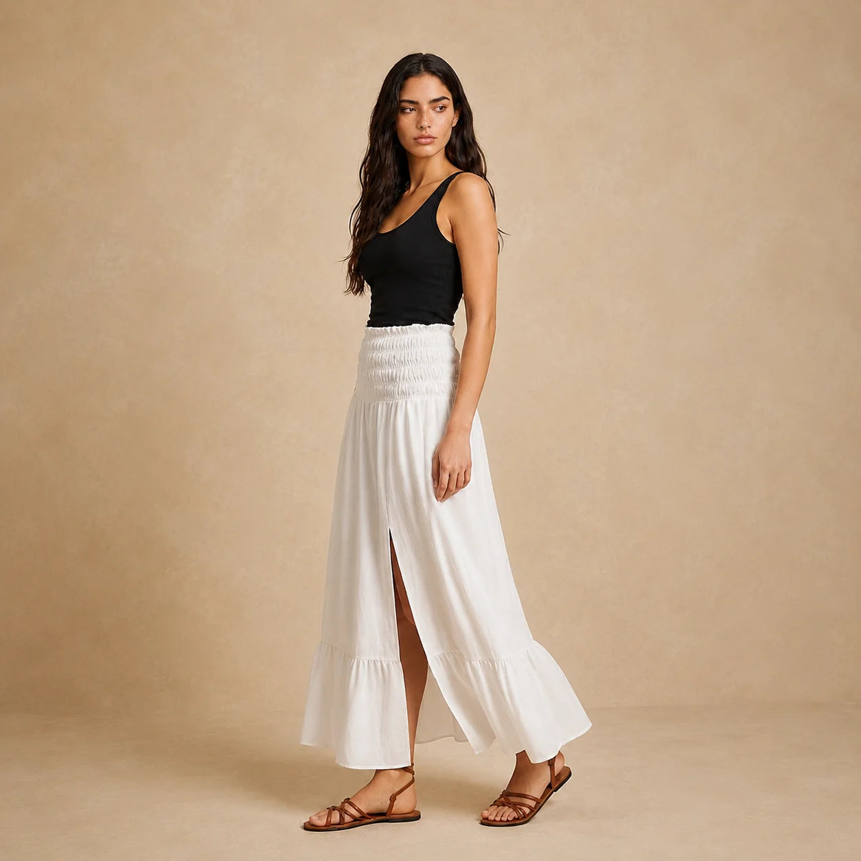 Robe-Jupe Blanche Ajustée Transformable Malnati