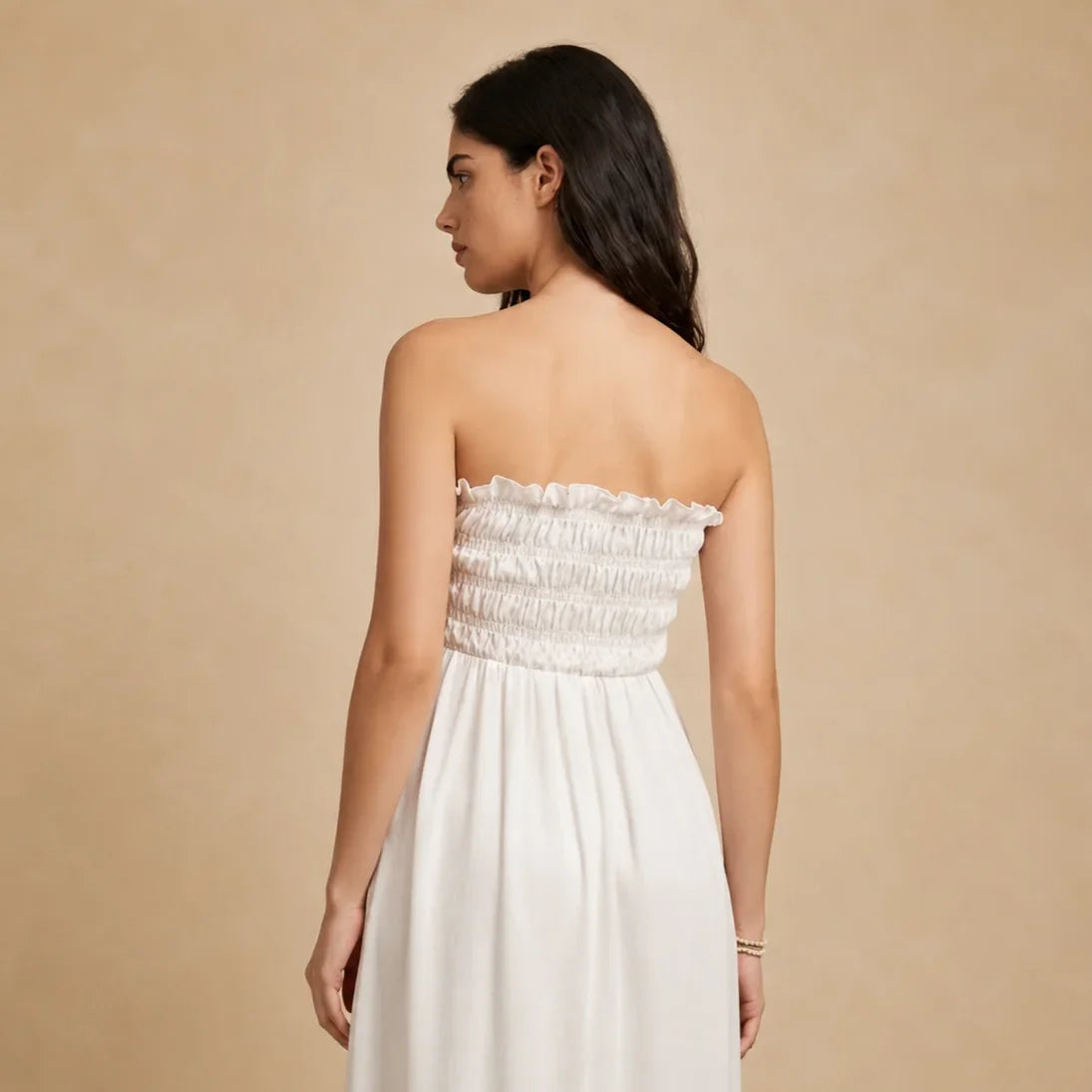 Robe-Jupe Blanche Ajustée Transformable Malnati