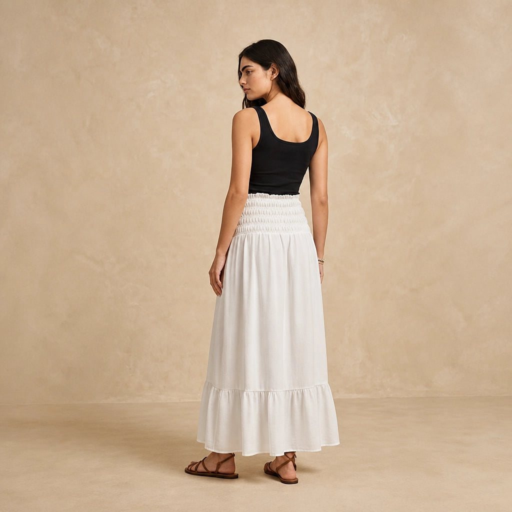 Robe-Jupe Blanche Ajustée Transformable Malnati