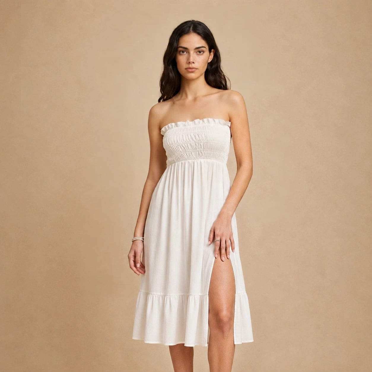 Robe-Jupe Blanche Ajustée Transformable Malnati