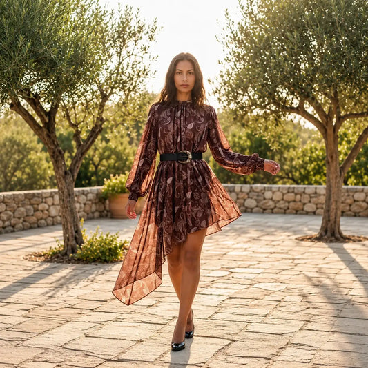 Robe Asymétrique Courte Fluide Eva