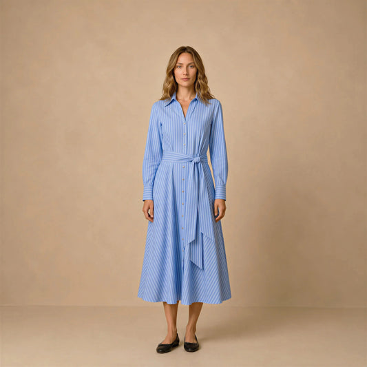 Robe Chemise Longue à Rayures Graphiques Fulvia