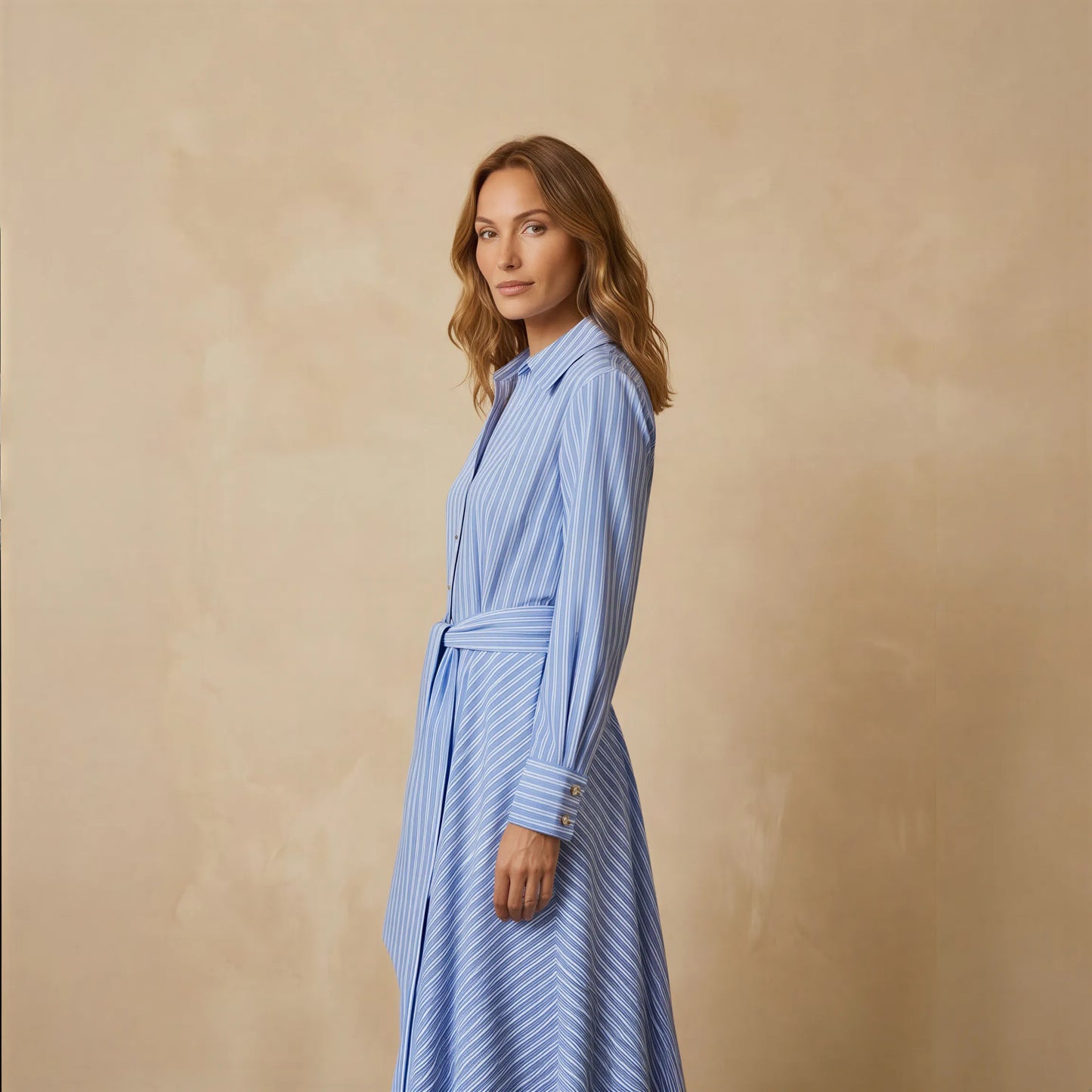 Robe Chemise Longue à Rayures Graphiques Fulvia